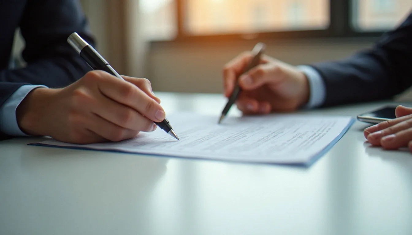 Échange de documents lors du règlement d'un sinistre illustrant le processus d'indemnisation après déduction de la franchise en assurance
