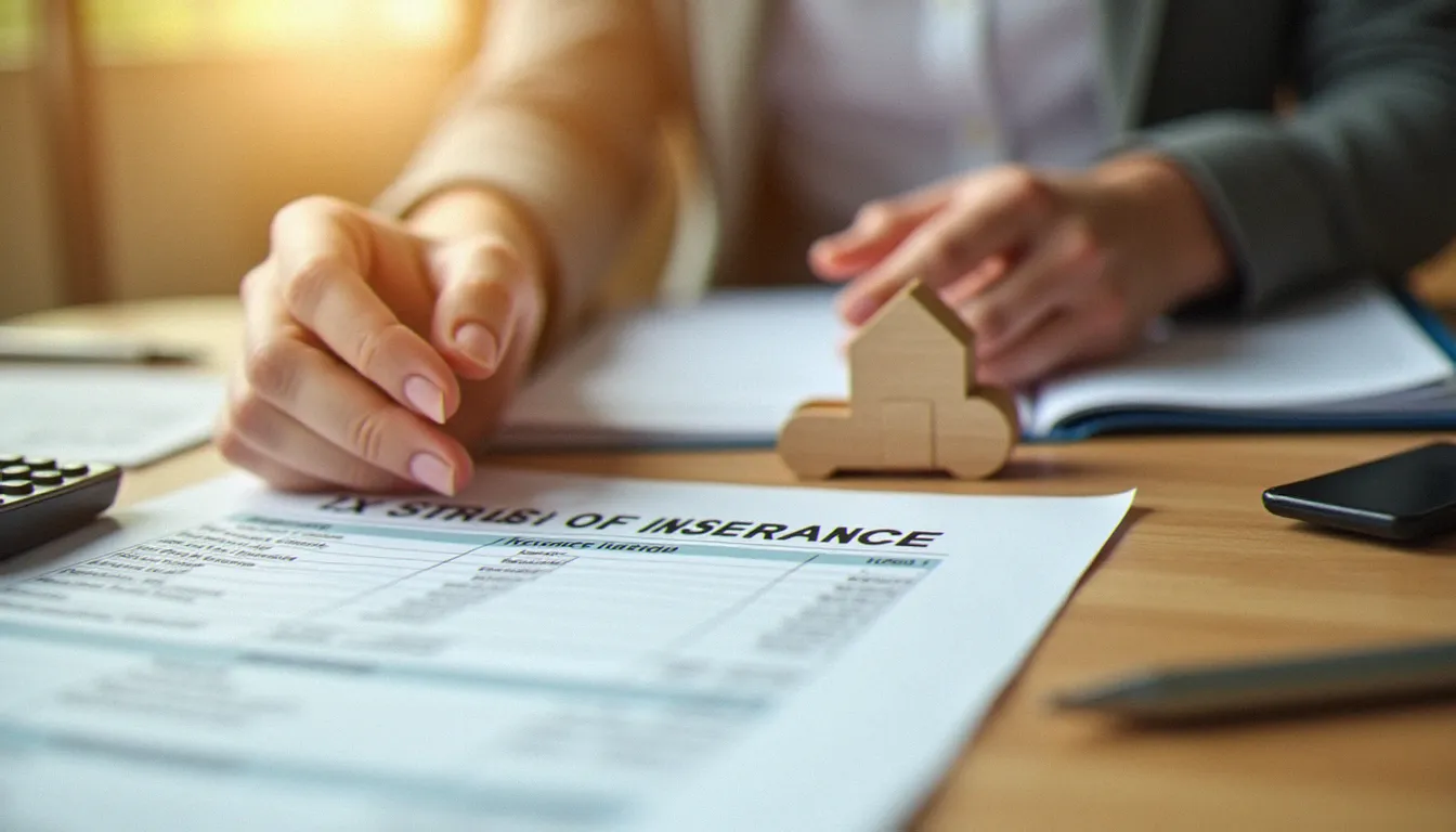 Maquettes de maison et voiture posées sur des documents de devis d'assurance, illustrant les facteurs influençant le prix d'une assurance