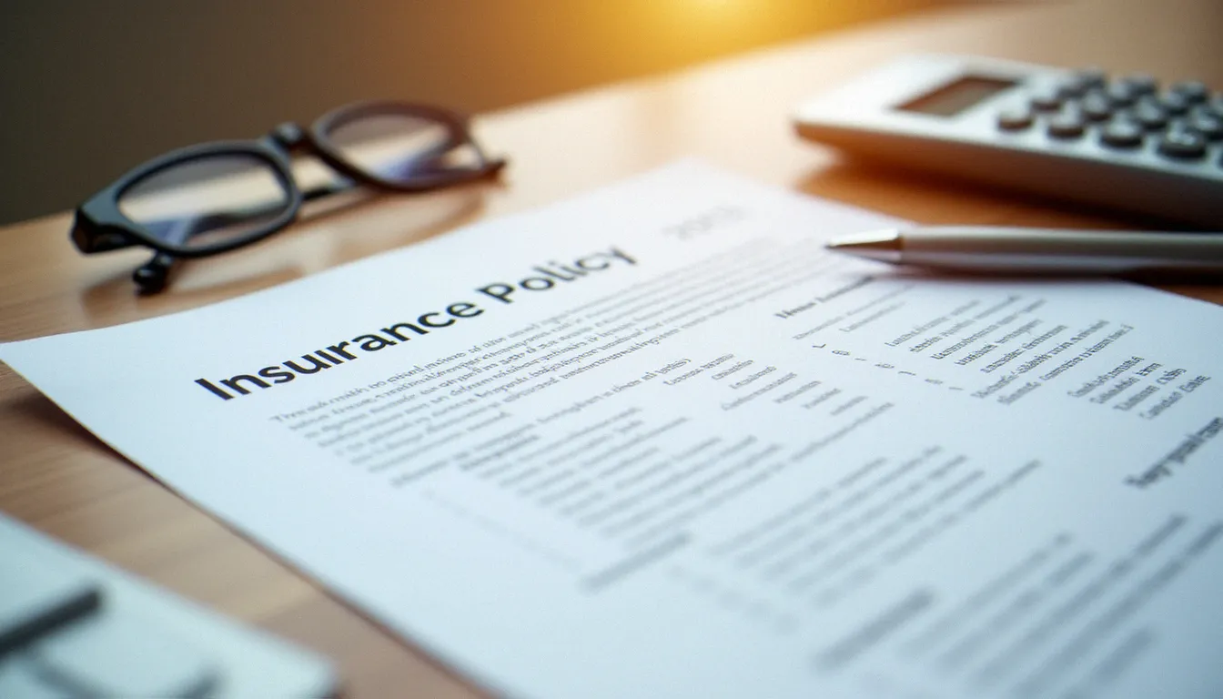Documents de contrat d'assurance Allianz ouverts sur un bureau avec stylo et calculatrice, symbolisant la comparaison des garanties et des tarifs