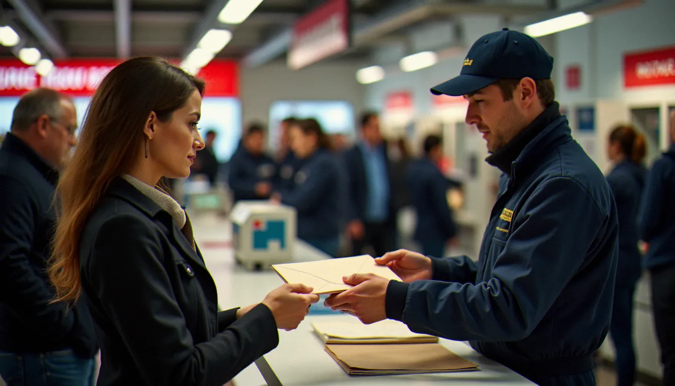 Envoi d'une lettre recommandée de résiliation d'assurance au guichet d'un bureau de poste