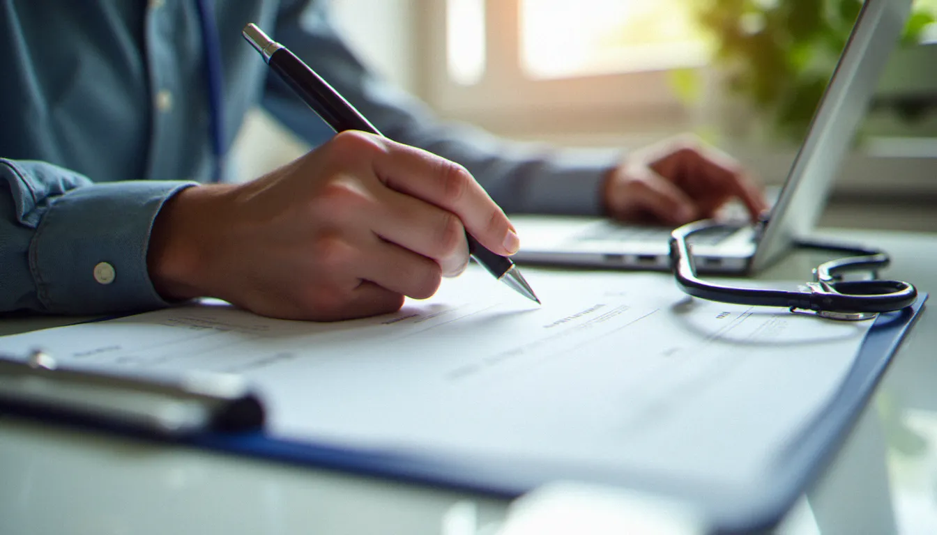Un assuré remplit un questionnaire médical lors de la souscription d'un contrat d'assurance de personnes