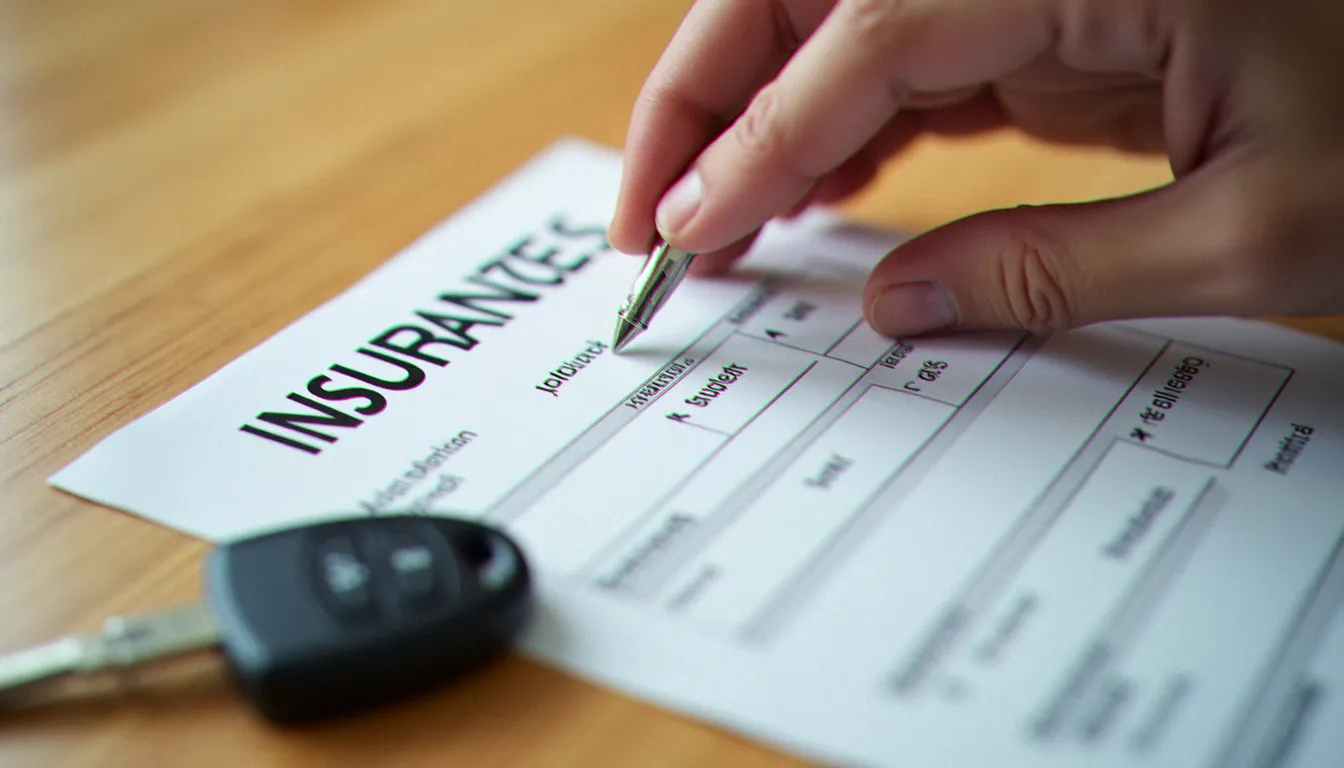 Attestation d'assurance auto provisoire posée à côté d'une clé de voiture, illustrant une assurance à effet immédiat