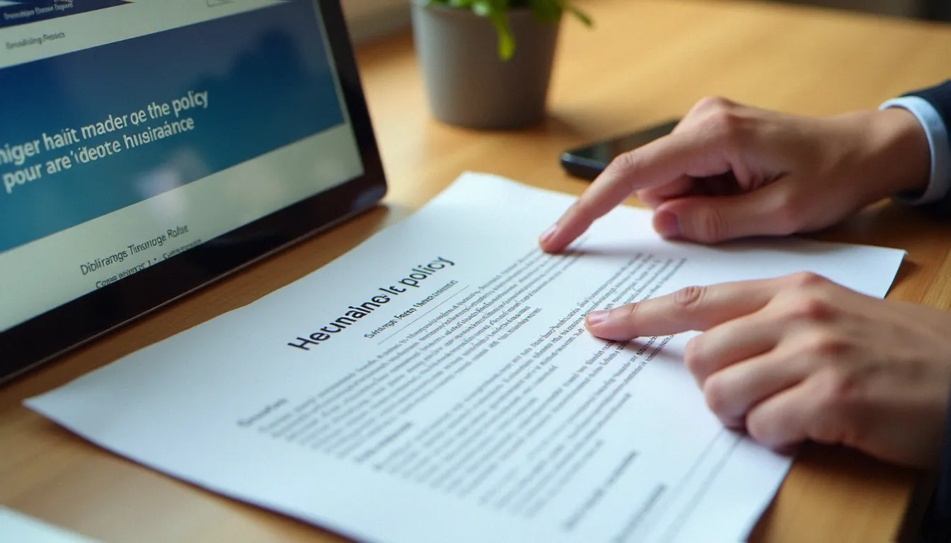 Document de contrat d'assurance SAS en France posé sur un bureau avec un ordinateur affichant le site de l'ACPR