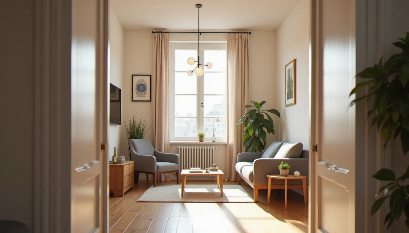 Intérieur d'un appartement meublé représentant le domicile protégé par un contrat d'assurances habitation